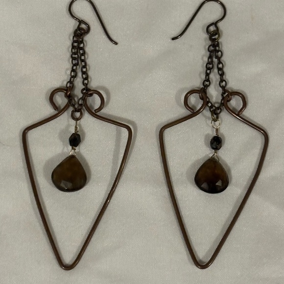 Elegant smoky topaz  Teardrop Earrings - Picture 2 of 5